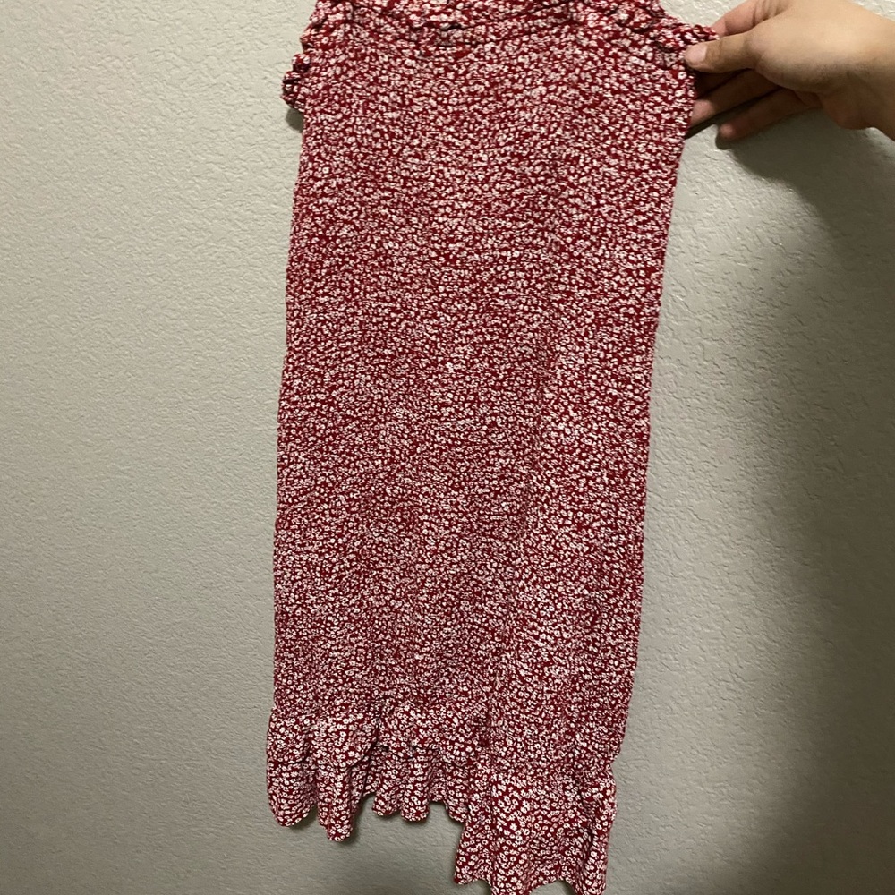 Red flower tight dress